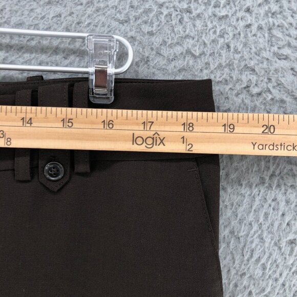 LOFT Pants Womens 14 Petite Ann Brown Wool Blend Lined Wide Leg Office Career - Picture 8 of 12